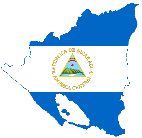 Flag map of Nicaragua
