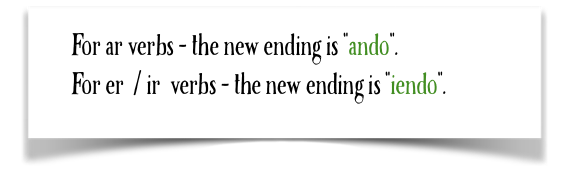 For ar verbs ÃÆÃâ?Ãâ? âÂ?â¢ÃÆÃ¢Â? Ã¢ÃÂ?ââ??Â¢ÃÆÃâ?âÃÂ?ÃÂ ÃÆÃ¢Ãâ?ÃÂ?ââÂ?Â?ÃÂ¢ÃÆÃâ?Ãâ? âÂ?â¢ÃÆÃ¢Ãâ?ÃÂ?Ãâ?ÃÂ ÃÆÃâ?Ãâ?ÃÂ¢ÃÆÃ¢Â?Å¡Ãâ?ÃÂ?̢̢̮ÃÂ?ÃÂ?Ãâ?ÃÂ¢ÃÆÃâ?Ãâ? âÂ?â¢ÃÆÃ¢Â? Ã¢ÃÂ?ââ??Â¢ÃÆÃâ?Ãâ?ÃÂ¢ÃÆÃ¢Â?Å¡Ãâ?ÃÂ?̢̮Â?Å¡Ãâ?ÃÂ ÃÆÃâ?Ãâ? âÂ?â¢ÃÆÃ¢Â?Å¡Ãâ?ÃÂ¢ÃÆÃâ?âÃÂ?Ã
Â¡ÃÆÃ¢Â?Å¡Ãâ?ÃÂ?ÃÆÃâ?Ãâ?ÃÂ¢ÃÆÃ¢Ãâ?ÃÂ?Ãâ?ÃÂ?̢̮Â?Å¡Ãâ?ÃÂ¢ÃÆÃâ?Ãâ? âÂ?â¢ÃÆÃ¢Â? Ã¢ÃÂ?ââ??Â¢ÃÆÃâ?âÃÂ?ÃÂ ÃÆÃ¢Ãâ?ÃÂ?ââÂ?Â?ÃÂ¢ÃÆÃâ?Ãâ? âÂ?â¢ÃÆÃ¢Â?Å¡Ãâ?ÃÂ¢ÃÆÃâ?âÃÂ?Ã
Â¡ÃÆÃ¢Â?Å¡Ãâ?ÃÂ?ÃÆÃâ?âÃÂ?ÃÂ¦ÃÆÃ¢Â?Å¡Ãâ?ÃÂ¡ÃÆÃâ?Ãâ? âÂ?â¢ÃÆÃ¢Â? Ã¢ÃÂ?ââ??Â¢ÃÆÃâ?Ãâ?ÃÂ¢ÃÆÃ¢Â?Å¡Ãâ?ÃÂ?̢̮Â?¦Ãâ?ÃÂ¡ÃÆÃâ?Ãâ? âÂ?â¢ÃÆÃ¢Ãâ?ÃÂ?Ãâ?¦ÃÂ¡ÃÆÃâ?âÃÂ?Ã
Â¡ÃÆÃ¢Â?Å¡Ãâ?ÃÂ¢ÃÆÃâ?Ãâ? âÂ?â¢ÃÆÃ¢Â? Ã¢ÃÂ?ââ??Â¢ÃÆÃâ?âÃÂ?ÃÂ ÃÆÃ¢Ãâ?ÃÂ?ââÂ?Â?ÃÂ¢ÃÆÃâ?Ãâ? âÂ?â¢ÃÆÃ¢Ãâ?ÃÂ?Ãâ?ÃÂ ÃÆÃâ?Ãâ?ÃÂ¢ÃÆÃ¢Â?Å¡Ãâ?ÃÂ?̢̢̮ÃÂ?ÃÂ?Ãâ?ÃÂ¢ÃÆÃâ?Ãâ? âÂ?â¢ÃÆÃ¢Â? Ã¢ÃÂ?ââ??Â¢ÃÆÃâ?âÃÂ?Ã
Â¡ÃÆÃ¢Â?Å¡Ãâ?ÃÂ¢ÃÆÃâ?Ãâ? âÂ?â¢ÃÆÃ¢Ãâ?ÃÂ?Ãâ?¦ÃÂ¡ÃÆÃâ?âÃÂ?Ã
Â¡ÃÆÃ¢Â?Å¡Ãâ?ÃÂ?ÃÆÃâ?Ãâ? âÂ?â¢ÃÆÃ¢Ãâ?ÃÂ?Ãâ?ÃÂ¦ÃÆÃâ?âÃÂ?Ã
Â¡ÃÆÃ¢Â?Å¡Ãâ?ÃÂ¡ÃÆÃâ?Ãâ? âÂ?â¢ÃÆÃ¢Â? Ã¢ÃÂ?ââ??Â¢ÃÆÃâ?âÃÂ?ÃÂ ÃÆÃ¢Ãâ?ÃÂ?ââÂ?Â?ÃÂ¢ÃÆÃâ?Ãâ? âÂ?â¢ÃÆÃ¢Â?Å¡Ãâ?ÃÂ¢ÃÆÃâ?âÃÂ?Ã
Â¡ÃÆÃ¢Â?Å¡Ãâ?ÃÂ?ÃÆÃâ?âÃÂ?ÃÂ¦ÃÆÃ¢Â?Å¡Ãâ?ÃÂ¡ÃÆÃâ?Ãâ? âÂ?â¢ÃÆÃ¢Â? Ã¢ÃÂ?ââ??Â¢ÃÆÃâ?Ãâ?ÃÂ¢ÃÆÃ¢Â?Å¡Ãâ?ÃÂ?̢̮Â?¦Ãâ?ÃÂ¡ÃÆÃâ?Ãâ? âÂ?â¢ÃÆÃ¢Ãâ?ÃÂ?Ãâ?¦ÃÂ¡ÃÆÃâ?âÃÂ?Ã
Â¡ÃÆÃ¢Â?Å¡Ãâ?ÃÂ?ÃÆÃâ?Ãâ? âÂ?â¢ÃÆÃ¢Â? Ã¢ÃÂ?ââ??Â¢ÃÆÃâ?âÃÂ?ÃÂ ÃÆÃ¢Ãâ?ÃÂ?ââÂ?Â?ÃÂ¢ÃÆÃâ?Ãâ? âÂ?â¢ÃÆÃ¢Ãâ?ÃÂ?Ãâ?ÃÂ ÃÆÃâ?Ãâ?ÃÂ¢ÃÆÃ¢Â?Å¡Ãâ?ÃÂ?̢̢̮ÃÂ?ÃÂ?Ãâ?ÃÂ¢ÃÆÃâ?Ãâ? âÂ?â¢ÃÆÃ¢Â? Ã¢ÃÂ?ââ??Â¢ÃÆÃâ?Ãâ?ÃÂ¢ÃÆÃ¢Â?Å¡Ãâ?ÃÂ?̢̮Â?¦Ãâ?ÃÂ¡ÃÆÃâ?Ãâ? âÂ?â¢ÃÆÃ¢Ãâ?ÃÂ?Ãâ?¦ÃÂ¡ÃÆÃâ?âÃÂ?Ã
Â¡ÃÆÃ¢Â?Å¡Ãâ?ÃÂ¢ÃÆÃâ?Ãâ? âÂ?â¢ÃÆÃ¢Â? Ã¢ÃÂ?ââ??Â¢ÃÆÃâ?âÃÂ?ÃÂ ÃÆÃ¢Ãâ?ÃÂ?ââÂ?Â?ÃÂ¢ÃÆÃâ?Ãâ? âÂ?â¢ÃÆÃ¢Â?Å¡Ãâ?ÃÂ¢ÃÆÃâ?âÃÂ?Ã
Â¡ÃÆÃ¢Â?Å¡Ãâ?ÃÂ?ÃÆÃâ?âÃÂ?ÃÂ¦ÃÆÃ¢Â?Å¡Ãâ?ÃÂ¡ÃÆÃâ?Ãâ? âÂ?â¢ÃÆÃ¢Â? Ã¢ÃÂ?ââ??Â¢ÃÆÃâ?Ãâ?ÃÂ¢ÃÆÃ¢Â?Å¡Ãâ?ÃÂ?̢̮Â?¦Ãâ?ÃÂ¡ÃÆÃâ?Ãâ? âÂ?â¢ÃÆÃ¢Ãâ?ÃÂ?Ãâ?¦ÃÂ¡ÃÆÃâ?âÃÂ?Ã
Â¡ÃÆÃ¢Â?Å¡Ãâ?ÃÂ?ÃÆÃâ?Ãâ? âÂ?â¢ÃÆÃ¢Â? Ã¢ÃÂ?ââ??Â¢ÃÆÃâ?âÃÂ?ÃÂ ÃÆÃ¢Ãâ?ÃÂ?ââÂ?Â?ÃÂ¢ÃÆÃâ?Ãâ? âÂ?â¢ÃÆÃ¢Â?Å¡Ãâ?ÃÂ¢ÃÆÃâ?âÃÂ?Ã
Â¡ÃÆÃ¢Â?Å¡Ãâ?ÃÂ?ÃÆÃâ?âÃÂ?Ã
Â¡ÃÆÃ¢Â?Å¡Ãâ?ÃÂ¦ÃÆÃâ?Ãâ? âÂ?â¢ÃÆÃ¢Â? Ã¢ÃÂ?ââ??Â¢ÃÆÃâ?âÃÂ?Ã
Â¡ÃÆÃ¢Â?Å¡Ãâ?ÃÂ¢ÃÆÃâ?Ãâ? âÂ?â¢ÃÆÃ¢Ãâ?ÃÂ?Ãâ?¦ÃÂ¡ÃÆÃâ?âÃÂ?Ã
Â¡ÃÆÃ¢Â?Å¡Ãâ?ÃÂ?ÃÆÃâ?Ãâ? âÂ?â¢ÃÆÃ¢Ãâ?ÃÂ?Ãâ?ÃÂ¦ÃÆÃâ?Ãâ?ÃÂ¢ÃÆÃ¢Â?Å¡Ãâ?ÃÂ?̢̮Â?¦Ã¢ÃÂ?Ã
â? the new ending is ando. For er / ir verbs ÃÆÃâ?Ãâ? âÂ?â¢ÃÆÃ¢Â? Ã¢ÃÂ?ââ??Â¢ÃÆÃâ?âÃÂ?ÃÂ ÃÆÃ¢Ãâ?ÃÂ?ââÂ?Â?ÃÂ¢ÃÆÃâ?Ãâ? âÂ?â¢ÃÆÃ¢Ãâ?ÃÂ?Ãâ?ÃÂ ÃÆÃâ?Ãâ?ÃÂ¢ÃÆÃ¢Â?Å¡Ãâ?ÃÂ?̢̢̮ÃÂ?ÃÂ?Ãâ?ÃÂ¢ÃÆÃâ?Ãâ? âÂ?â¢ÃÆÃ¢Â? Ã¢ÃÂ?ââ??Â¢ÃÆÃâ?Ãâ?ÃÂ¢ÃÆÃ¢Â?Å¡Ãâ?ÃÂ?̢̮Â?Å¡Ãâ?ÃÂ ÃÆÃâ?Ãâ? âÂ?â¢ÃÆÃ¢Â?Å¡Ãâ?ÃÂ¢ÃÆÃâ?âÃÂ?Ã
Â¡ÃÆÃ¢Â?Å¡Ãâ?ÃÂ?ÃÆÃâ?Ãâ?ÃÂ¢ÃÆÃ¢Ãâ?ÃÂ?Ãâ?ÃÂ?̢̮Â?Å¡Ãâ?ÃÂ¢ÃÆÃâ?Ãâ? âÂ?â¢ÃÆÃ¢Â? Ã¢ÃÂ?ââ??Â¢ÃÆÃâ?âÃÂ?ÃÂ ÃÆÃ¢Ãâ?ÃÂ?ââÂ?Â?ÃÂ¢ÃÆÃâ?Ãâ? âÂ?â¢ÃÆÃ¢Â?Å¡Ãâ?ÃÂ¢ÃÆÃâ?âÃÂ?Ã
Â¡ÃÆÃ¢Â?Å¡Ãâ?ÃÂ?ÃÆÃâ?âÃÂ?ÃÂ¦ÃÆÃ¢Â?Å¡Ãâ?ÃÂ¡ÃÆÃâ?Ãâ? âÂ?â¢ÃÆÃ¢Â? Ã¢ÃÂ?ââ??Â¢ÃÆÃâ?Ãâ?ÃÂ¢ÃÆÃ¢Â?Å¡Ãâ?ÃÂ?̢̮Â?¦Ãâ?ÃÂ¡ÃÆÃâ?Ãâ? âÂ?â¢ÃÆÃ¢Ãâ?ÃÂ?Ãâ?¦ÃÂ¡ÃÆÃâ?âÃÂ?Ã
Â¡ÃÆÃ¢Â?Å¡Ãâ?ÃÂ¢ÃÆÃâ?Ãâ? âÂ?â¢ÃÆÃ¢Â? Ã¢ÃÂ?ââ??Â¢ÃÆÃâ?âÃÂ?ÃÂ ÃÆÃ¢Ãâ?ÃÂ?ââÂ?Â?ÃÂ¢ÃÆÃâ?Ãâ? âÂ?â¢ÃÆÃ¢Ãâ?ÃÂ?Ãâ?ÃÂ ÃÆÃâ?Ãâ?ÃÂ¢ÃÆÃ¢Â?Å¡Ãâ?ÃÂ?̢̢̮ÃÂ?ÃÂ?Ãâ?ÃÂ¢ÃÆÃâ?Ãâ? âÂ?â¢ÃÆÃ¢Â? Ã¢ÃÂ?ââ??Â¢ÃÆÃâ?âÃÂ?Ã
Â¡ÃÆÃ¢Â?Å¡Ãâ?ÃÂ¢ÃÆÃâ?Ãâ? âÂ?â¢ÃÆÃ¢Ãâ?ÃÂ?Ãâ?¦ÃÂ¡ÃÆÃâ?âÃÂ?Ã
Â¡ÃÆÃ¢Â?Å¡Ãâ?ÃÂ?ÃÆÃâ?Ãâ? âÂ?â¢ÃÆÃ¢Ãâ?ÃÂ?Ãâ?ÃÂ¦ÃÆÃâ?âÃÂ?Ã
Â¡ÃÆÃ¢Â?Å¡Ãâ?ÃÂ¡ÃÆÃâ?Ãâ? âÂ?â¢ÃÆÃ¢Â? Ã¢ÃÂ?ââ??Â¢ÃÆÃâ?âÃÂ?ÃÂ ÃÆÃ¢Ãâ?ÃÂ?ââÂ?Â?ÃÂ¢ÃÆÃâ?Ãâ? âÂ?â¢ÃÆÃ¢Â?Å¡Ãâ?ÃÂ¢ÃÆÃâ?âÃÂ?Ã
Â¡ÃÆÃ¢Â?Å¡Ãâ?ÃÂ?ÃÆÃâ?âÃÂ?ÃÂ¦ÃÆÃ¢Â?Å¡Ãâ?ÃÂ¡ÃÆÃâ?Ãâ? âÂ?â¢ÃÆÃ¢Â? Ã¢ÃÂ?ââ??Â¢ÃÆÃâ?Ãâ?ÃÂ¢ÃÆÃ¢Â?Å¡Ãâ?ÃÂ?̢̮Â?¦Ãâ?ÃÂ¡ÃÆÃâ?Ãâ? âÂ?â¢ÃÆÃ¢Ãâ?ÃÂ?Ãâ?¦ÃÂ¡ÃÆÃâ?âÃÂ?Ã
Â¡ÃÆÃ¢Â?Å¡Ãâ?ÃÂ?ÃÆÃâ?Ãâ? âÂ?â¢ÃÆÃ¢Â? Ã¢ÃÂ?ââ??Â¢ÃÆÃâ?âÃÂ?ÃÂ ÃÆÃ¢Ãâ?ÃÂ?ââÂ?Â?ÃÂ¢ÃÆÃâ?Ãâ? âÂ?â¢ÃÆÃ¢Ãâ?ÃÂ?Ãâ?ÃÂ ÃÆÃâ?Ãâ?ÃÂ¢ÃÆÃ¢Â?Å¡Ãâ?ÃÂ?̢̢̮ÃÂ?ÃÂ?Ãâ?ÃÂ¢ÃÆÃâ?Ãâ? âÂ?â¢ÃÆÃ¢Â? Ã¢ÃÂ?ââ??Â¢ÃÆÃâ?Ãâ?ÃÂ¢ÃÆÃ¢Â?Å¡Ãâ?ÃÂ?̢̮Â?¦Ãâ?ÃÂ¡ÃÆÃâ?Ãâ? âÂ?â¢ÃÆÃ¢Ãâ?ÃÂ?Ãâ?¦ÃÂ¡ÃÆÃâ?âÃÂ?Ã
Â¡ÃÆÃ¢Â?Å¡Ãâ?ÃÂ¢ÃÆÃâ?Ãâ? âÂ?â¢ÃÆÃ¢Â? Ã¢ÃÂ?ââ??Â¢ÃÆÃâ?âÃÂ?ÃÂ ÃÆÃ¢Ãâ?ÃÂ?ââÂ?Â?ÃÂ¢ÃÆÃâ?Ãâ? âÂ?â¢ÃÆÃ¢Â?Å¡Ãâ?ÃÂ¢ÃÆÃâ?âÃÂ?Ã
Â¡ÃÆÃ¢Â?Å¡Ãâ?ÃÂ?ÃÆÃâ?âÃÂ?ÃÂ¦ÃÆÃ¢Â?Å¡Ãâ?ÃÂ¡ÃÆÃâ?Ãâ? âÂ?â¢ÃÆÃ¢Â? Ã¢ÃÂ?ââ??Â¢ÃÆÃâ?Ãâ?ÃÂ¢ÃÆÃ¢Â?Å¡Ãâ?ÃÂ?̢̮Â?¦Ãâ?ÃÂ¡ÃÆÃâ?Ãâ? âÂ?â¢ÃÆÃ¢Ãâ?ÃÂ?Ãâ?¦ÃÂ¡ÃÆÃâ?âÃÂ?Ã
Â¡ÃÆÃ¢Â?Å¡Ãâ?ÃÂ?ÃÆÃâ?Ãâ? âÂ?â¢ÃÆÃ¢Â? Ã¢ÃÂ?ââ??Â¢ÃÆÃâ?âÃÂ?ÃÂ ÃÆÃ¢Ãâ?ÃÂ?ââÂ?Â?ÃÂ¢ÃÆÃâ?Ãâ? âÂ?â¢ÃÆÃ¢Â?Å¡Ãâ?ÃÂ¢ÃÆÃâ?âÃÂ?Ã
Â¡ÃÆÃ¢Â?Å¡Ãâ?ÃÂ?ÃÆÃâ?âÃÂ?Ã
Â¡ÃÆÃ¢Â?Å¡Ãâ?ÃÂ¦ÃÆÃâ?Ãâ? âÂ?â¢ÃÆÃ¢Â? Ã¢ÃÂ?ââ??Â¢ÃÆÃâ?âÃÂ?Ã
Â¡ÃÆÃ¢Â?Å¡Ãâ?ÃÂ¢ÃÆÃâ?Ãâ? âÂ?â¢ÃÆÃ¢Ãâ?ÃÂ?Ãâ?¦ÃÂ¡ÃÆÃâ?âÃÂ?Ã
Â¡ÃÆÃ¢Â?Å¡Ãâ?ÃÂ?ÃÆÃâ?Ãâ? âÂ?â¢ÃÆÃ¢Ãâ?ÃÂ?Ãâ?ÃÂ¦ÃÆÃâ?Ãâ?ÃÂ¢ÃÆÃ¢Â?Å¡Ãâ?ÃÂ?̢̮Â?¦Ã¢ÃÂ?Ã
â? the new ending is iendo.